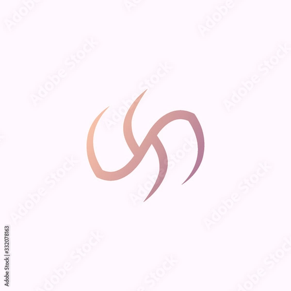 Fototapeta Turbine rotation symbol, wind  vector logo