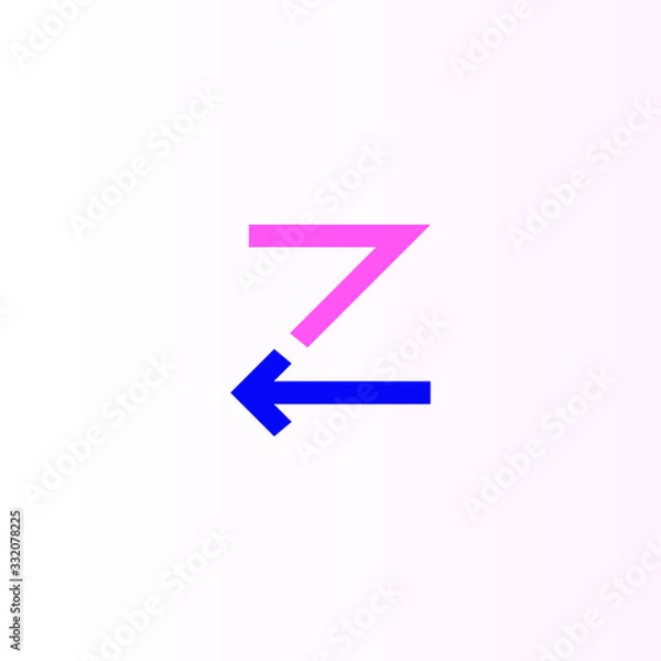 Fototapeta Letter Z Arrow minimalist vector logo