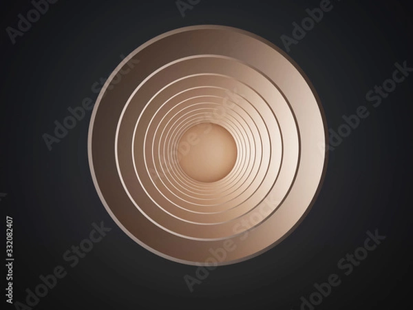 Fototapeta 3d rendering of round form in pastel color