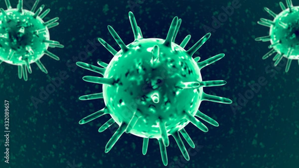 Obraz 3d abstact virus vizualization