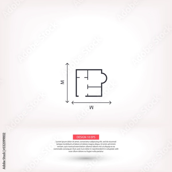 Fototapeta House size iconvector icon , lorem ipsum Flat design