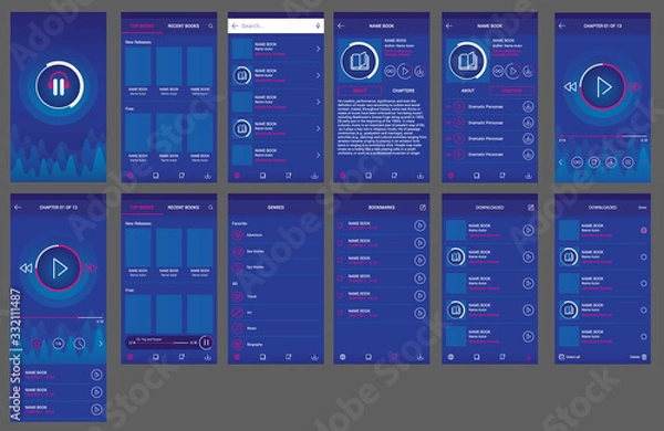 Obraz audio book app ui design mobile user interface