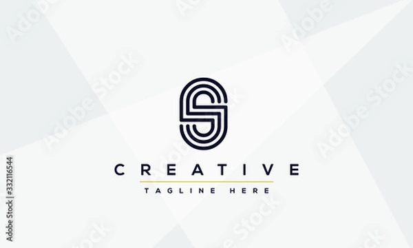 Fototapeta Simple Elegant Letter S Logo Design. Modern minimalist S SS creative initials based vector icon template.