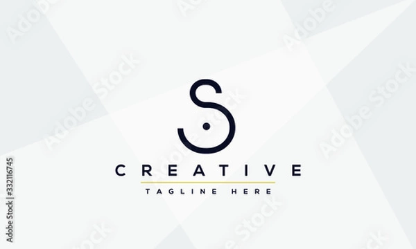 Fototapeta Simple Elegant Letter S Logo Design. Modern minimalist S SS creative initials based vector icon template.