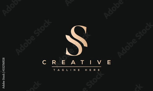 Obraz Simple Elegant Letter S Logo Design. Modern minimalist S SS creative initials based vector icon template.