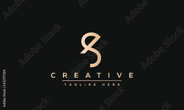 Fototapeta Simple Elegant Letter S Logo Design. Modern minimalist S SS creative initials based vector icon template.