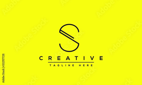 Obraz Simple Elegant Letter S Logo Design. Modern minimalist S SS creative initials based vector icon template.