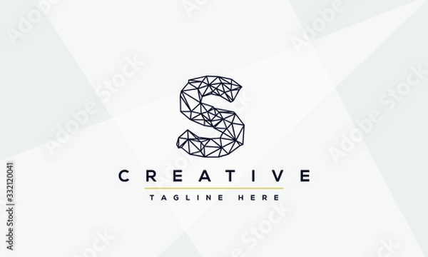 Fototapeta Simple Elegant Letter S Logo Design. Modern minimalist S SS creative initials based vector icon template.