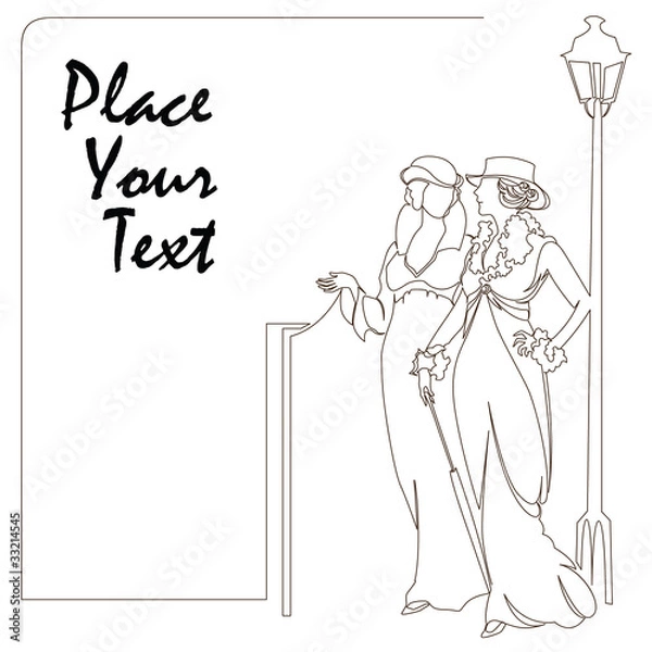 Fototapeta elegant sketch for decoration and design of your work