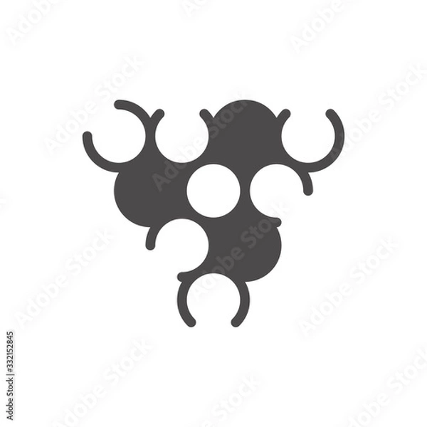 Obraz Grapes icon in flat style.Vector illustration.	