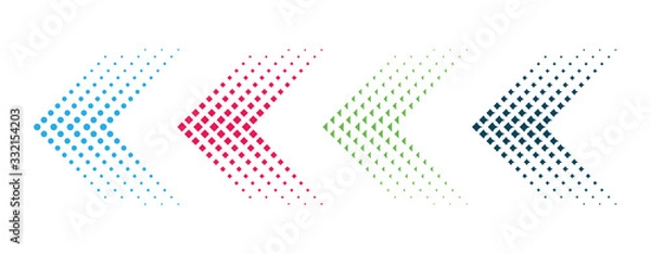 Obraz HALFTONE DESIGN. ARROR VECTOR ILLUSTRATION. TEMPLATE GRAPHIC ELEMENTS.