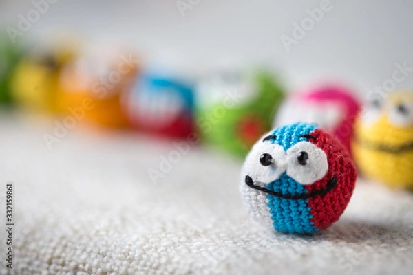 Obraz knitted emoticons , background
