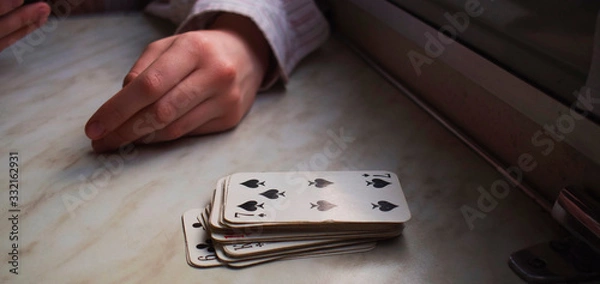 Obraz playing cards and poker chips