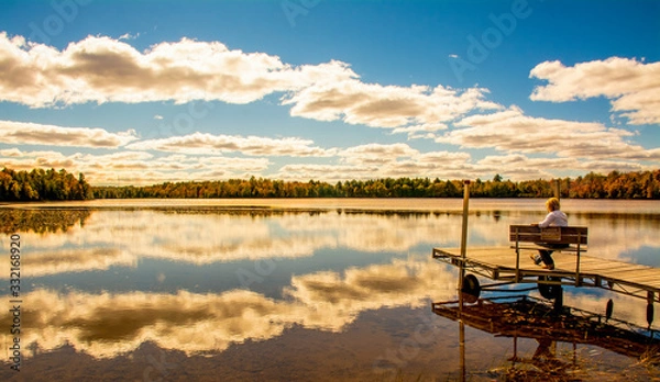 Obraz sunset on the lake