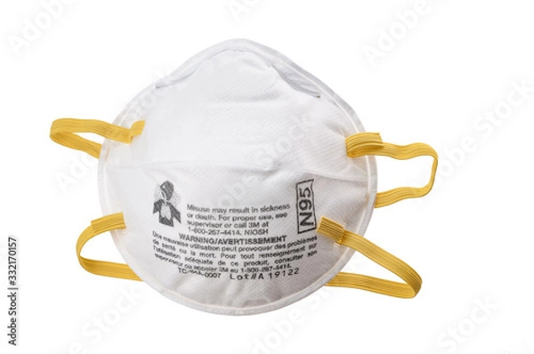 Fototapeta N95 mask for protection pm 2.5 pm2.5 and corona virus (COVIT-19).Anti pollution mask.air face mask