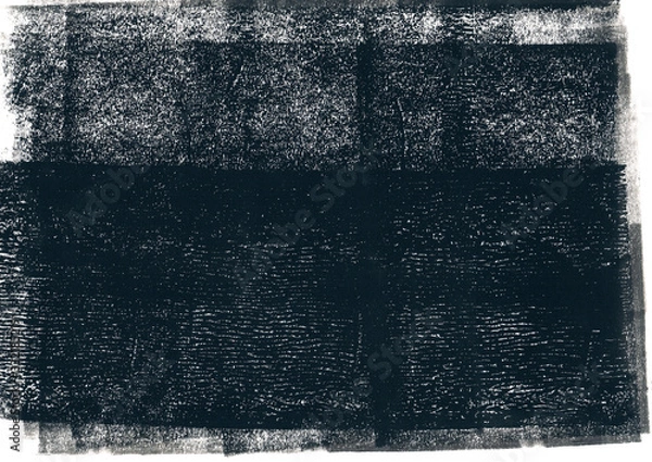 Obraz Black rolled ink texture on white background	