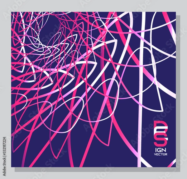 Fototapeta Template curved line vector modern brochure ,poster, backgound, cover ,