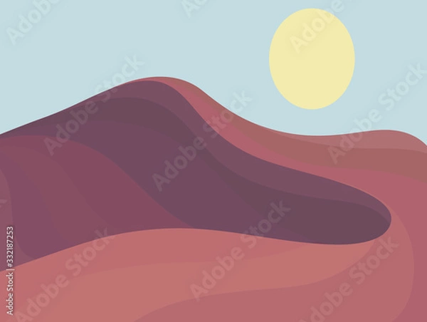 Obraz minimalism vector illustration desert landscape