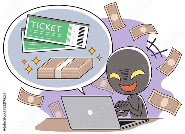 Obraz チケットの高額転売をする悪い人