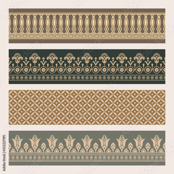 Fototapeta Seamless vector illustration based on the Egyptian national ornament with lotus flower