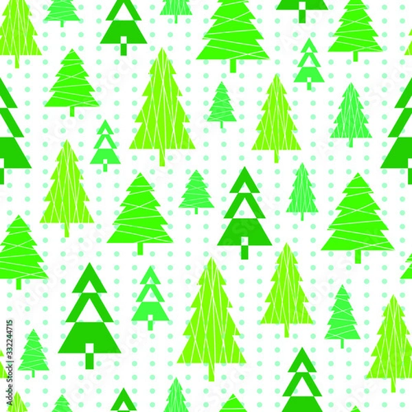 Fototapeta seamless pattern with christmas trees