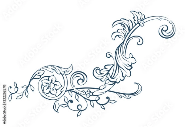 Obraz Floral decorative vector elements, rococo and baroque style