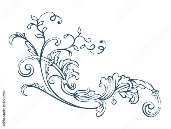 Obraz Floral decorative vector elements, rococo and baroque style
