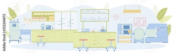 Fototapeta Modern Technological Laboratory Empty Interior