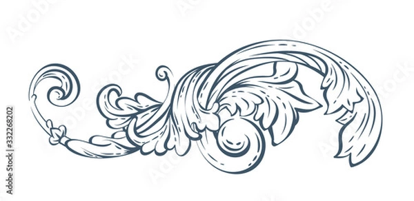 Obraz Floral decorative vector element, rococo and baroque style