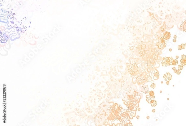 Fototapeta Light Brown vector layout with curved lines.