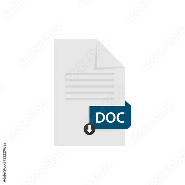 Fototapeta DOC document download pdf file vector
