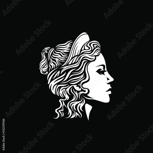 Fototapeta beautiful goddess vector logo design