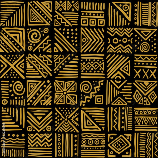 Fototapeta African vibes vector seamless pattern in ethnic tribal style