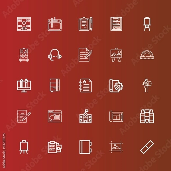 Fototapeta Editable 25 pen icons for web and mobile