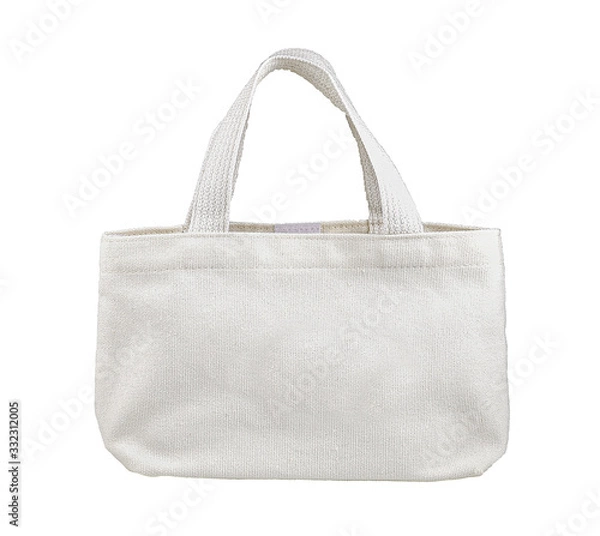 Obraz white fabric bag isolated on white background