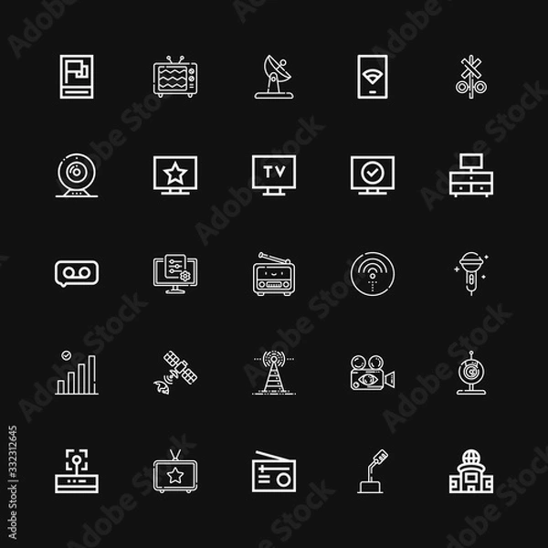 Fototapeta Editable 25 broadcast icons for web and mobile