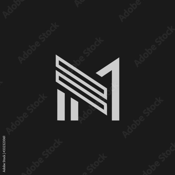 Fototapeta Creative Letter M1 logo icon design template elements