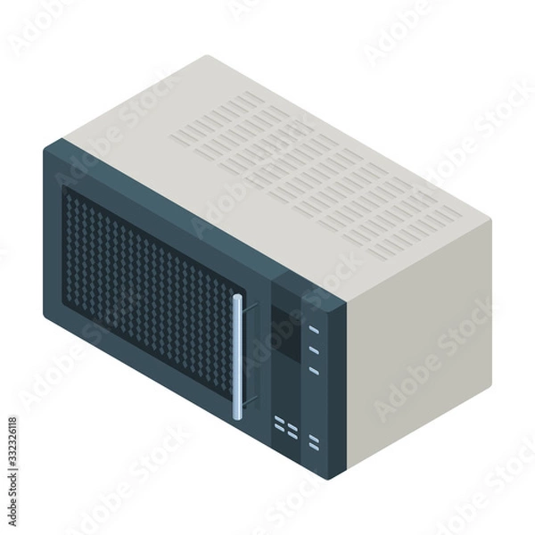 Fototapeta Microwave vector icon. Isometric vector icon isolated on white background microwave.
