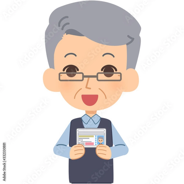 Obraz 運転免許証を持つ高齢者ドライバー