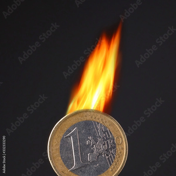Obraz burning euro coin