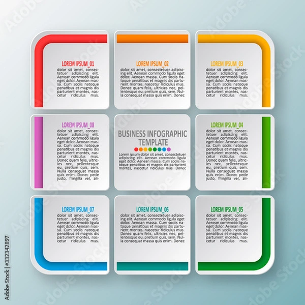 Fototapeta Abstract 3D Paper Infographics. Business template .Vector illustration