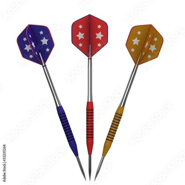 Fototapeta Three dart arrow isolated on a white background