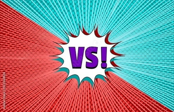 Obraz Comic competitive and duel concept