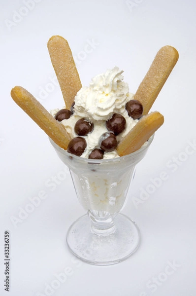 Obraz Dessert mit Waffeln