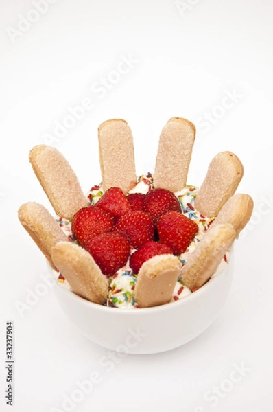 Obraz Dessert mit Erdbeeren