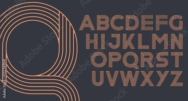 Obraz LINE ART ALPHABET ART DECO FONT STYLE