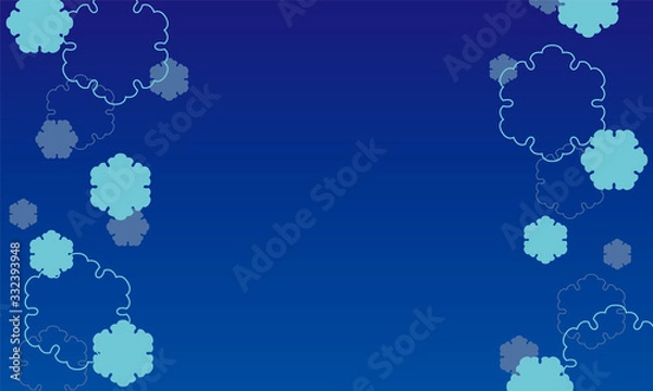 Obraz 左右に雪が降っている背景。日本の伝統的な雪の結晶の模様