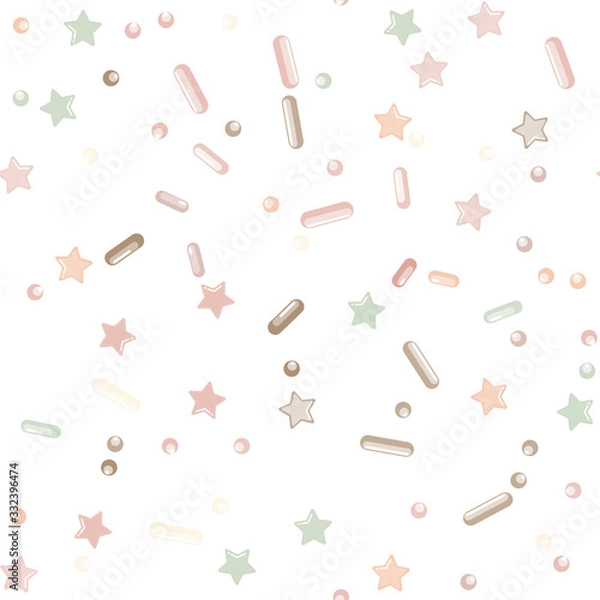 Fototapeta Sprinkle Cupcake Donut Topping. Seamless Pattern 