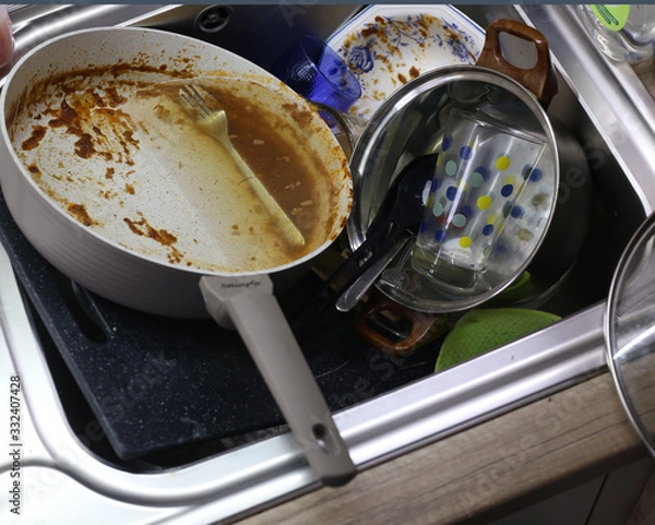 Fototapeta Unwashed dishes 