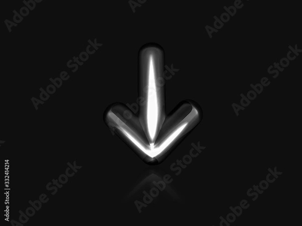 Obraz Metal arrow on black background